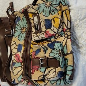 Floral canvas relic crossbody
